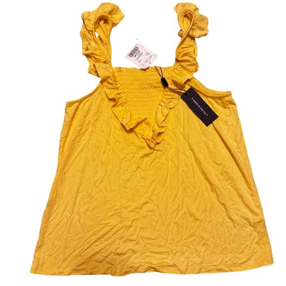 NWT Cable & Gauge Yellow Tank – Size Medium – Ruffle Sleeves – Flowy & Comfy - Picture 1 of 6